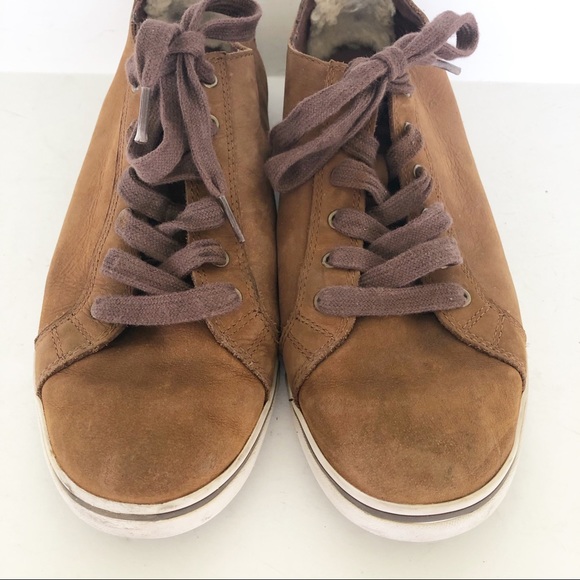 UGG Vanowen Nubuck Leather Lace Up Brown Shoes Sneakers - Picture 3 of 13